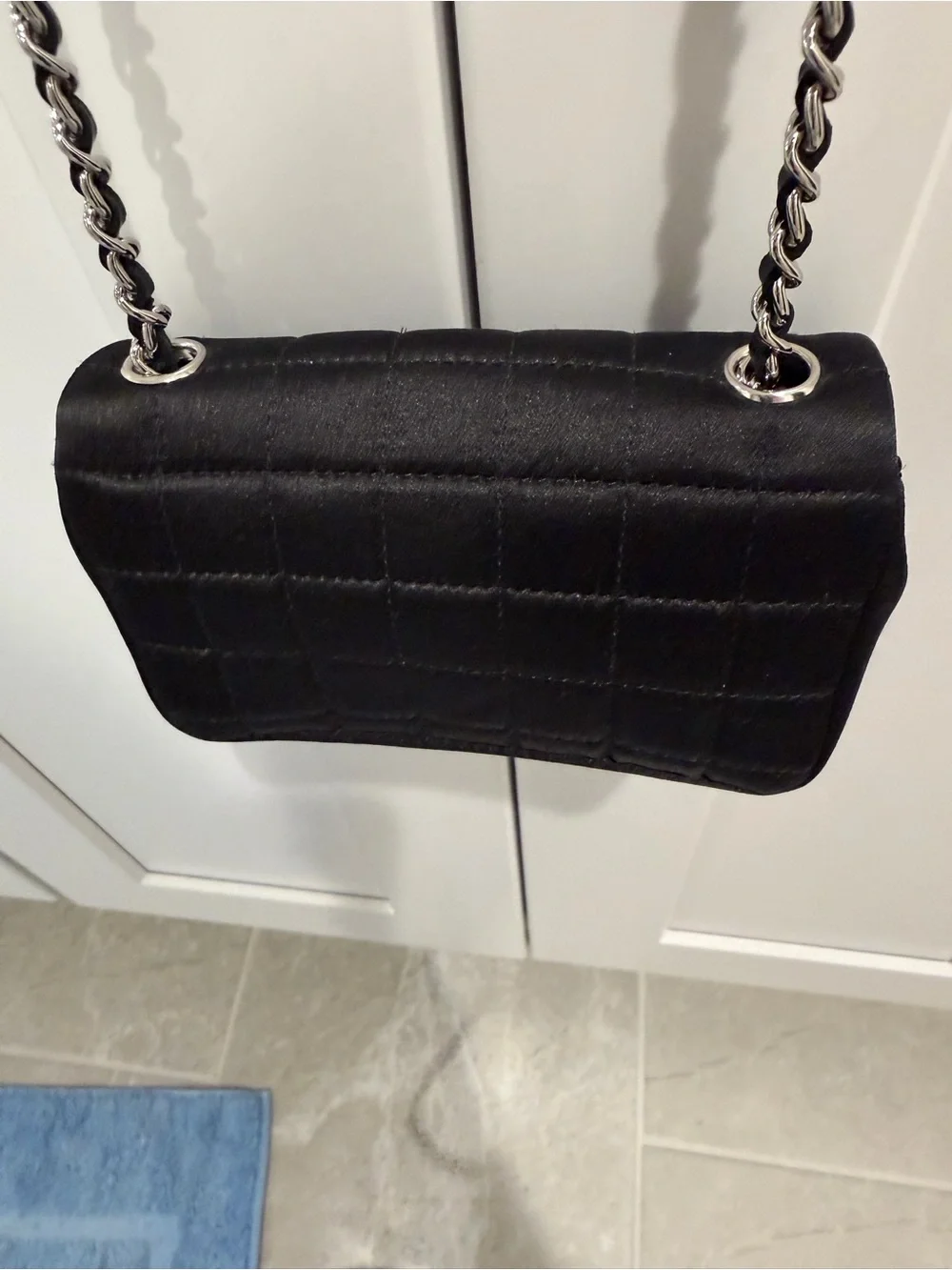 CHANEL Black Quilted Crossbody Bag with Silver CC